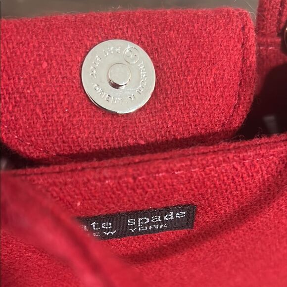 Kate Spade Red Suede Mini Bag – Zebra Print Lining – Magnetic Closure – 8x5.25” - Picture 7 of 7